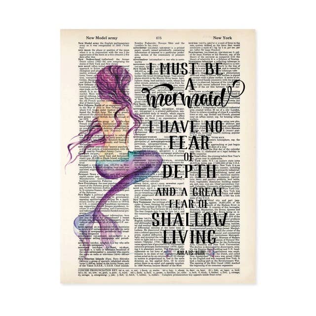 Mermaid - I Must Be A Mermaid Quote Anais Nin for wholesale by Blue Twist & Co