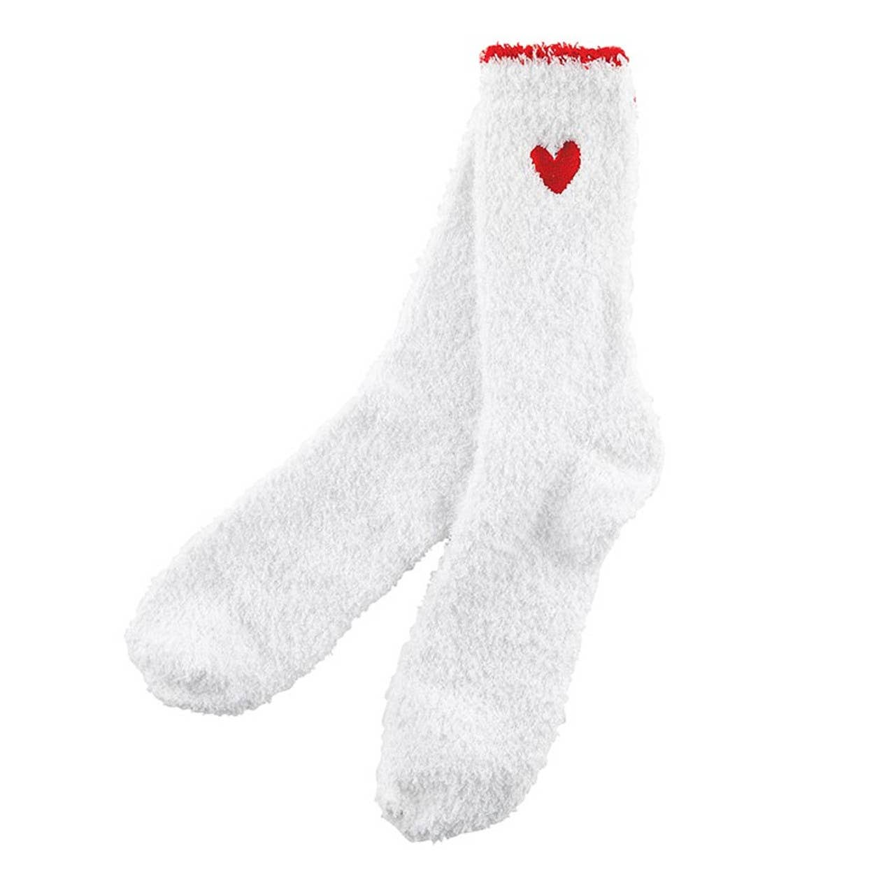 Bella Sleep + Spa - Wholesale Ornament - Cozy Socks in Ornament - Red with White Heart1