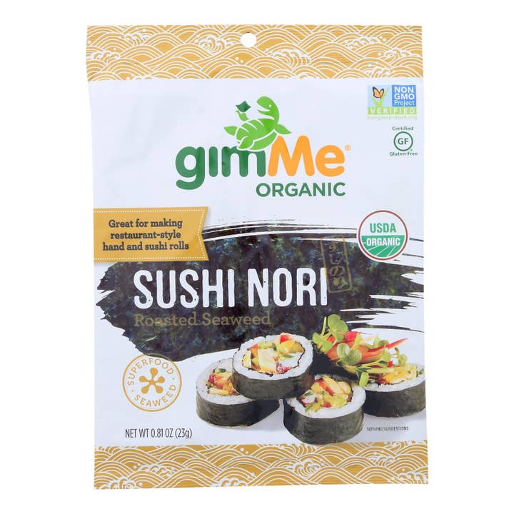 Gimme Seaweed Snacks 100% Organic Roasted Seaweed Sushi Nori - Wrap N' Roll - Case Of 12 - .81 Oz for wholesale by Ware Spark