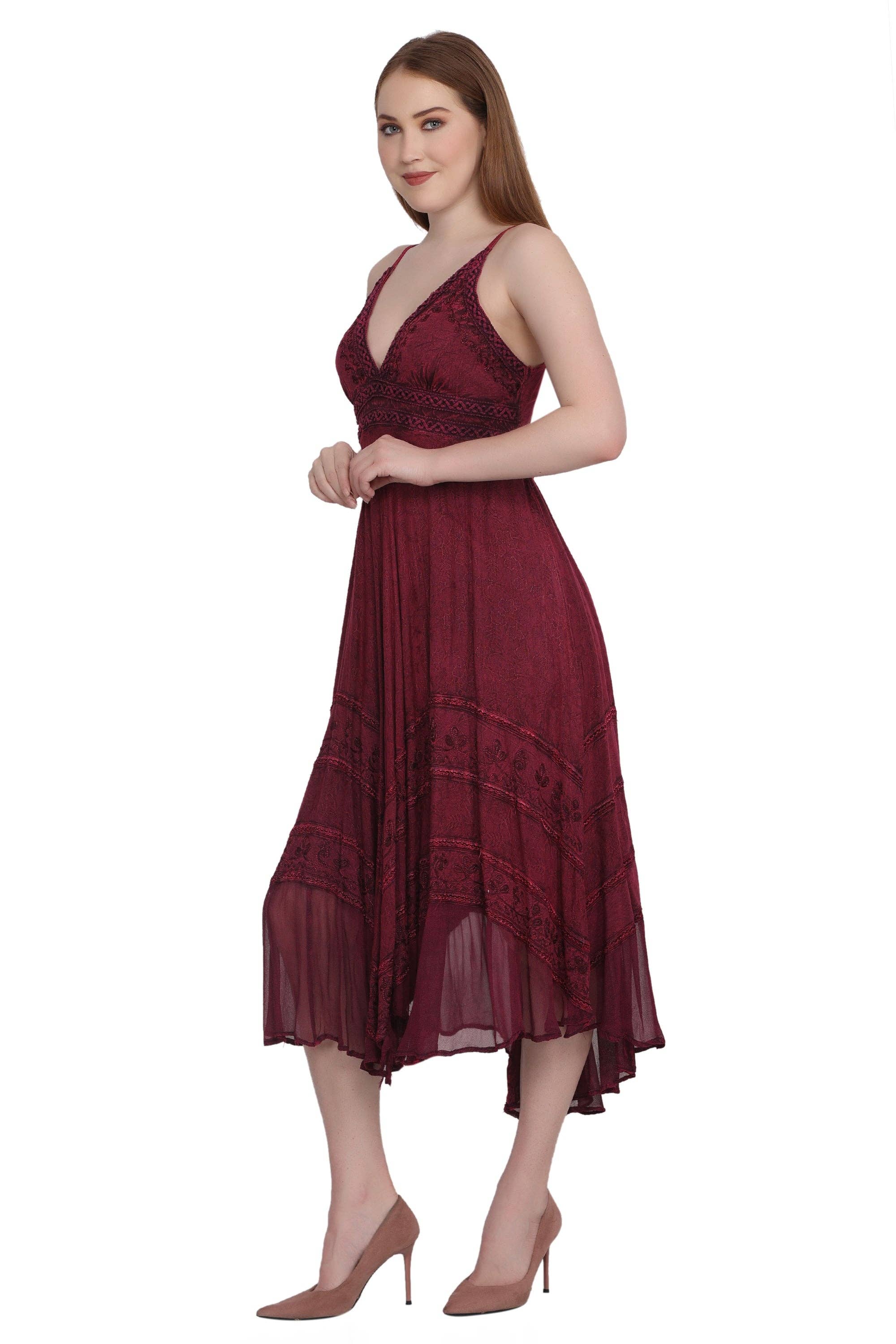 Advance Apparels - Wholesale Dress - Women's - Back Tie Acid Wash Dress (S/M-1X/2X) 4 Colors ADL-3033329