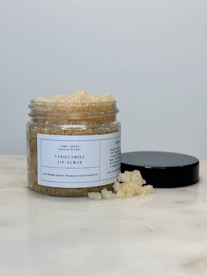 Vanilla Mint Lip Scrub for wholesale by Sugar Spoon Natural Blends