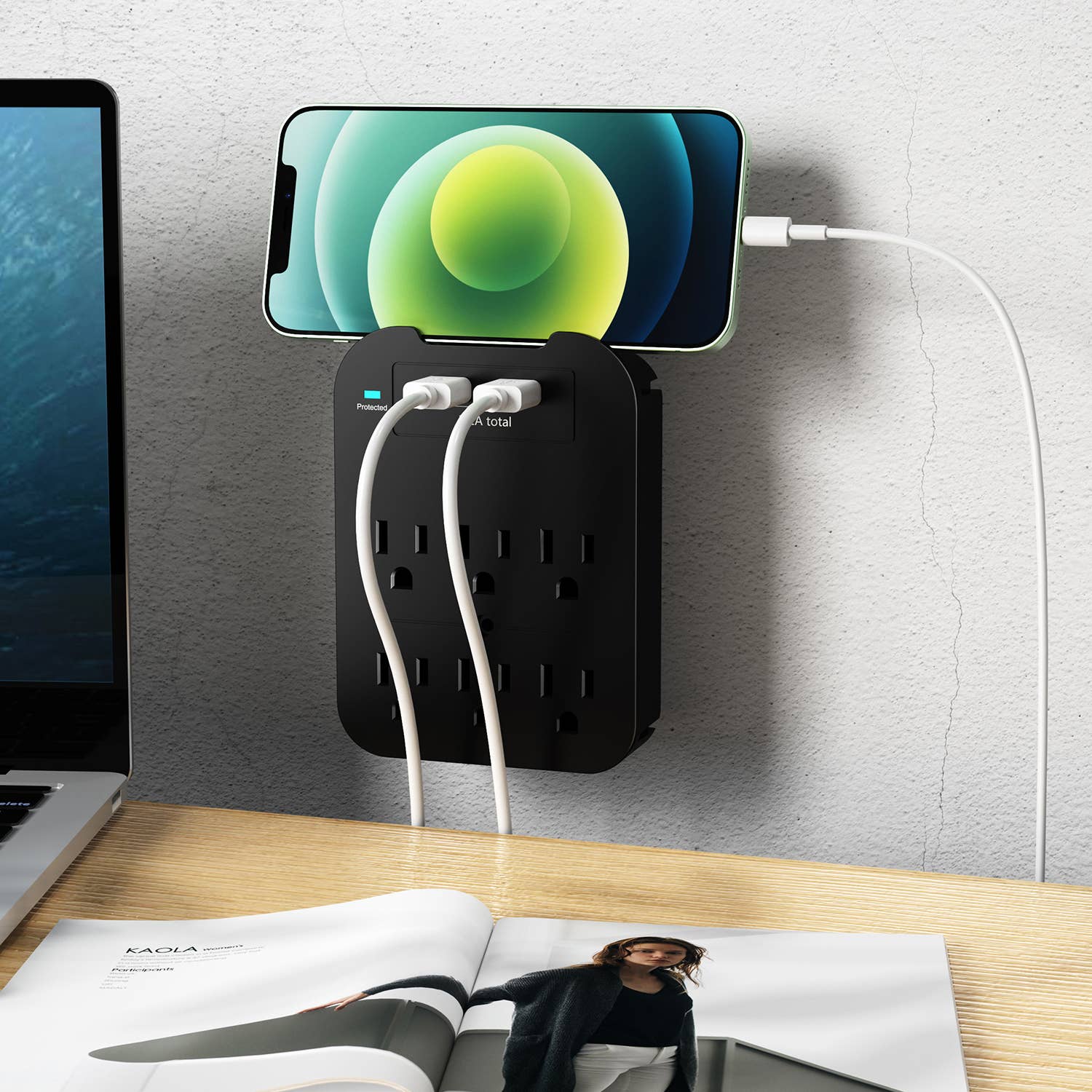 LAX Gadgets - Wholesale Portable Charger - Charge Surge Protector, 6 Outlets/2 USB Ports - Retail Pack25