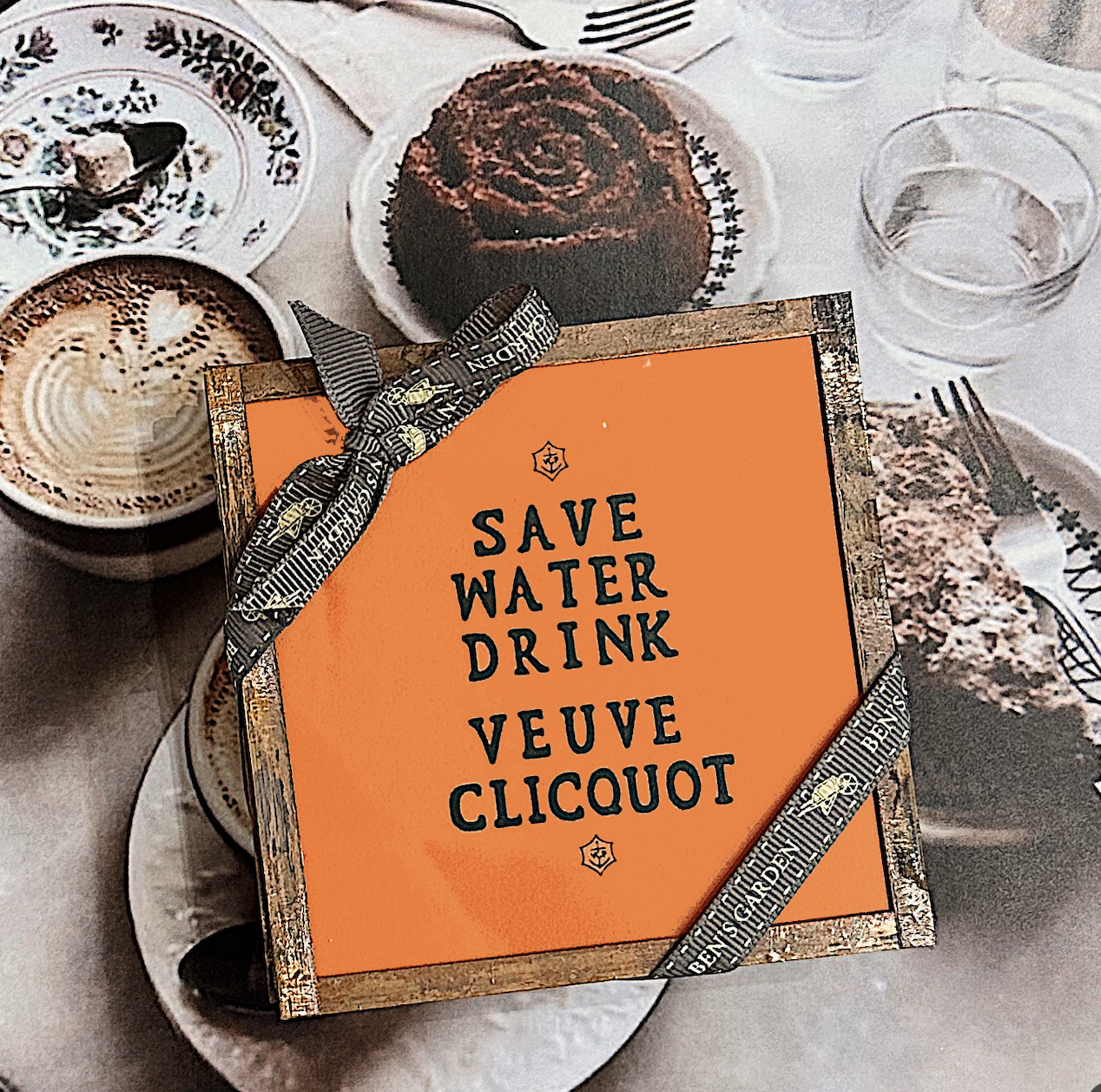 Ben's Garden - Wholesale Coasters - Save Water, Drink Veuve Clicquot Coasters, Set of 42