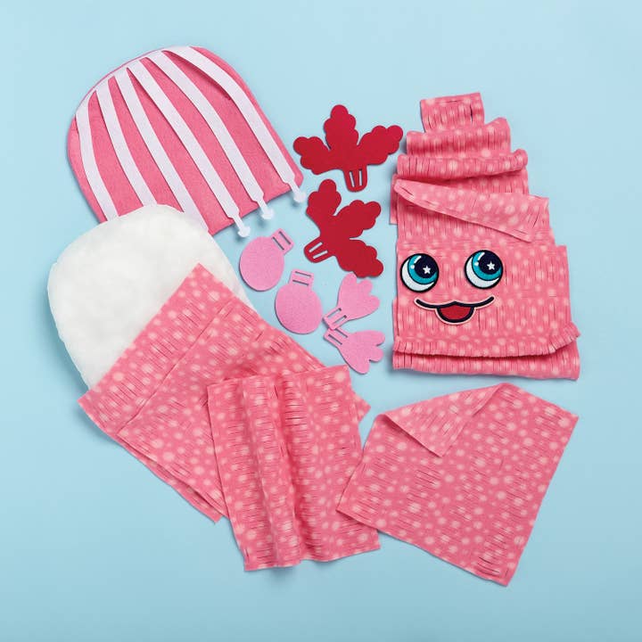 Bright Stripes - Wholesale DIY Craft Kit - Kids - Magic Scrunch Pillow- Axolotl