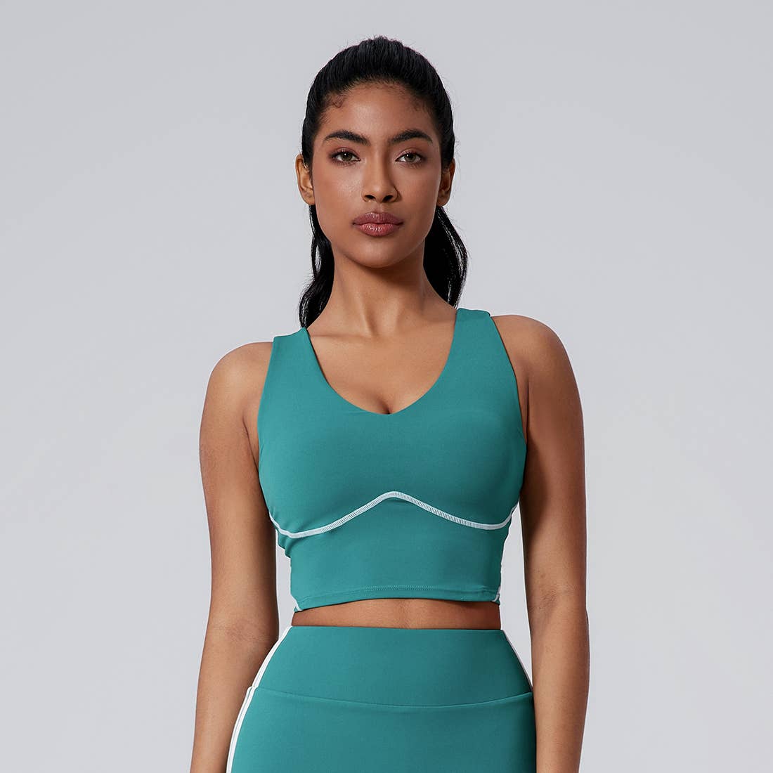 Sodalemon - Wholesale Athletic Top - Women's - Women Wide Strap Built-In Bra Support Yoga Workout Tank Top12