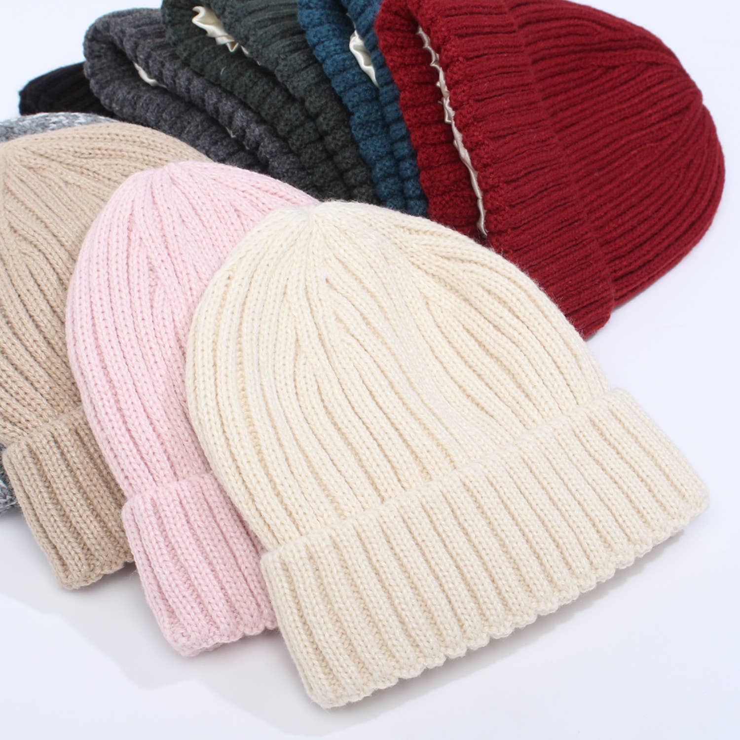 MKS America - Wholesale Beanie - Women's - Satin Lined Knit Beanie Hat 9 colors1