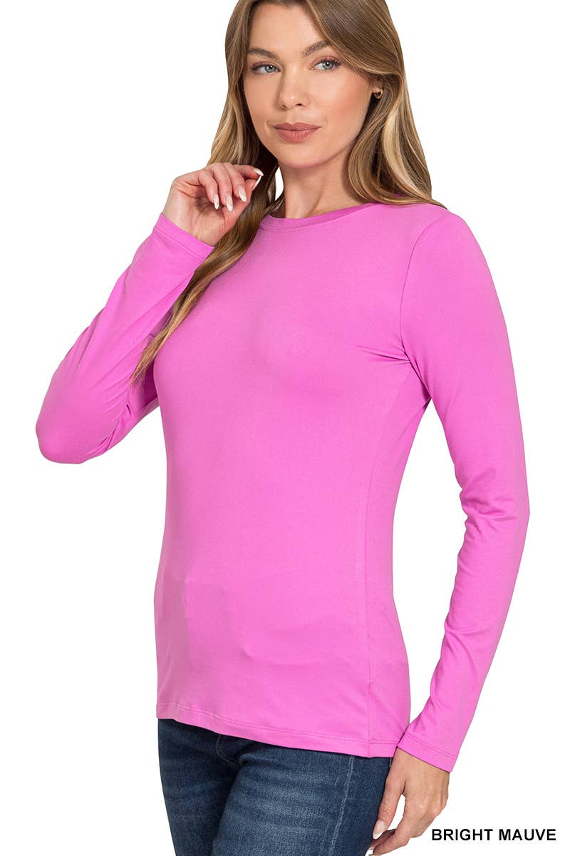 Vanilla Monkey - Wholesale Knit Top - Women's - Brushed Microfiber Long Sleeve Round Neck Tee4