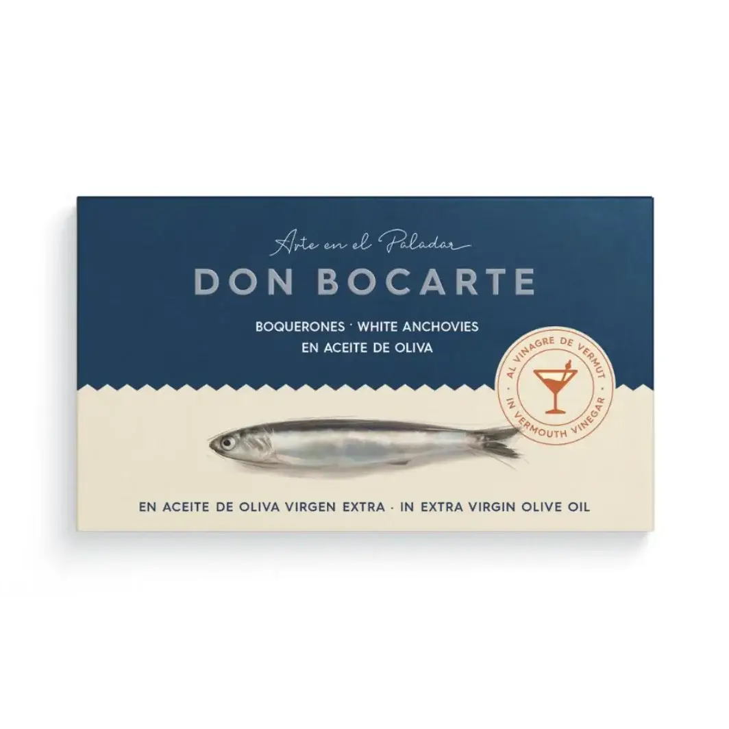 Casacella Foods - Vente Poissons en conserve - Don Bocarte Boquerones Vinaigre de Vermouth 48 g (1,69 oz)1