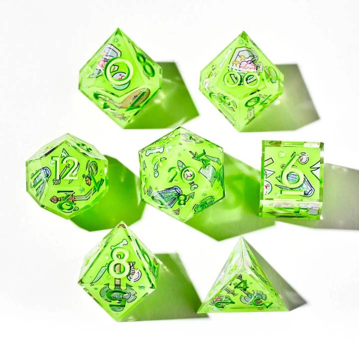 Dispel Dice - Wholesale Dice - Death By Ooze 7-Piece Iconic Dice Set1