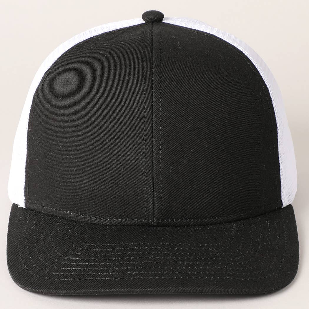 Fashion City - Wholesale Trucker Hat - Unisex - Two Tone Cotton Trucker Hat with Mesh Back0