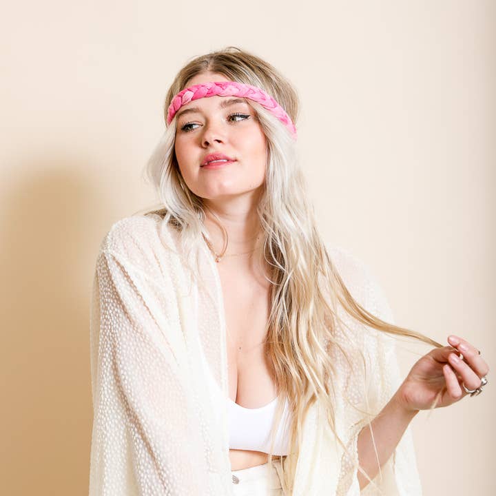Leto Accessories - Wholesale Fashion Headband - Women's - Tie Dye Braided Headwrap - Free Spirit Expression