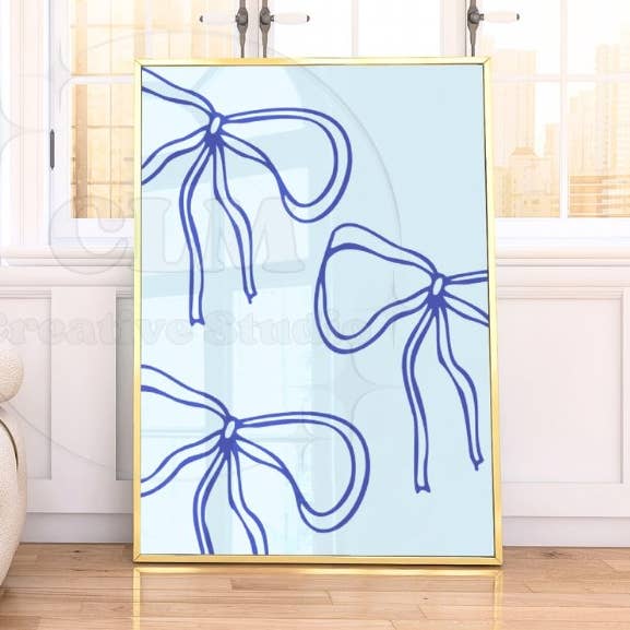 CLM Creative Studio - Wholesale Art Print - Navy Hand Drawn Bows Wall Art Prints 0