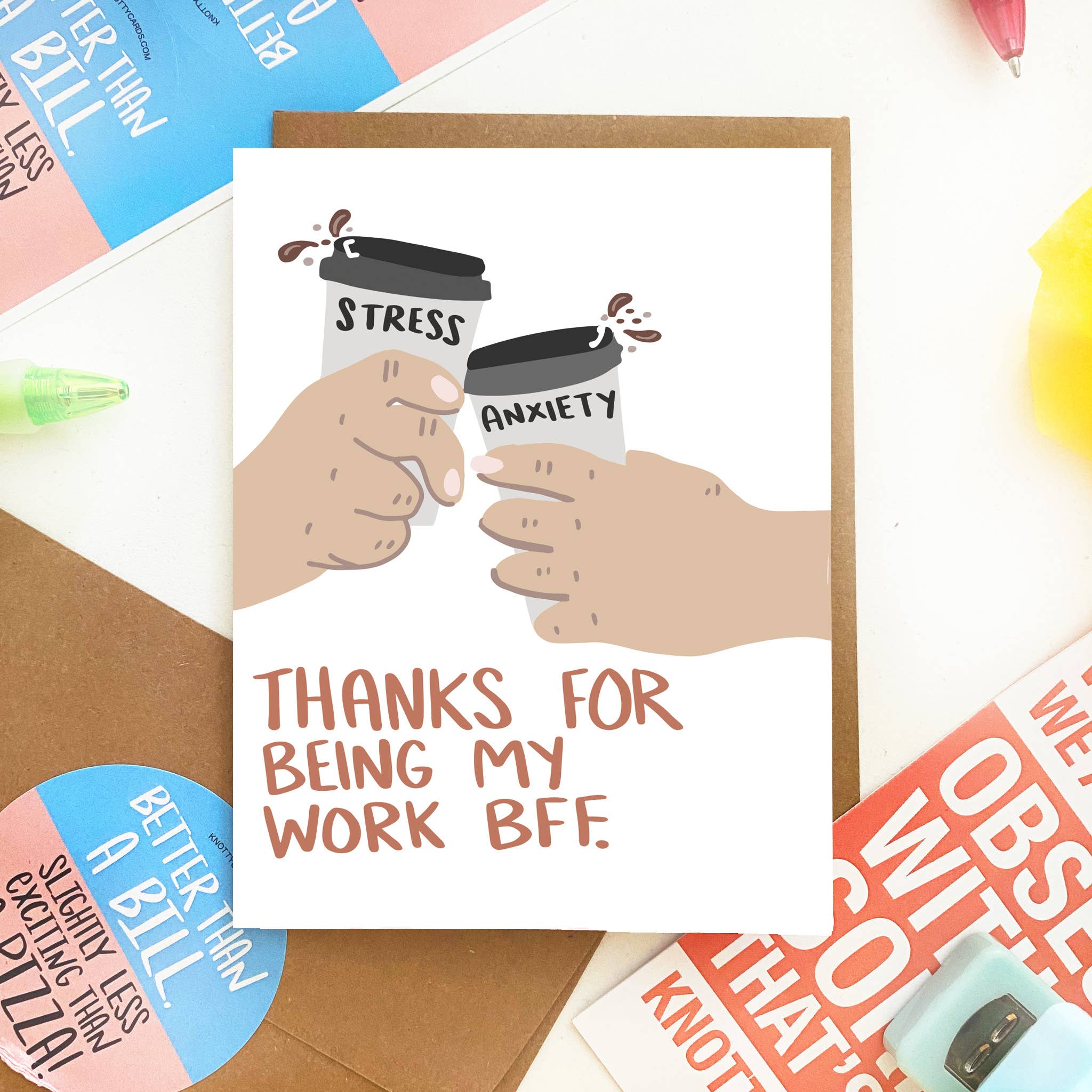 Knotty Cards - Wholesale Friendship Card - Work BFF1