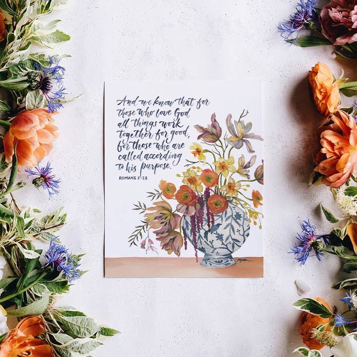 GraceLaced by Ruth Chou Simons - Wholesale Kunstprint - Romeinen 8:28 | Alles werkt samen voor een goede afdruk1