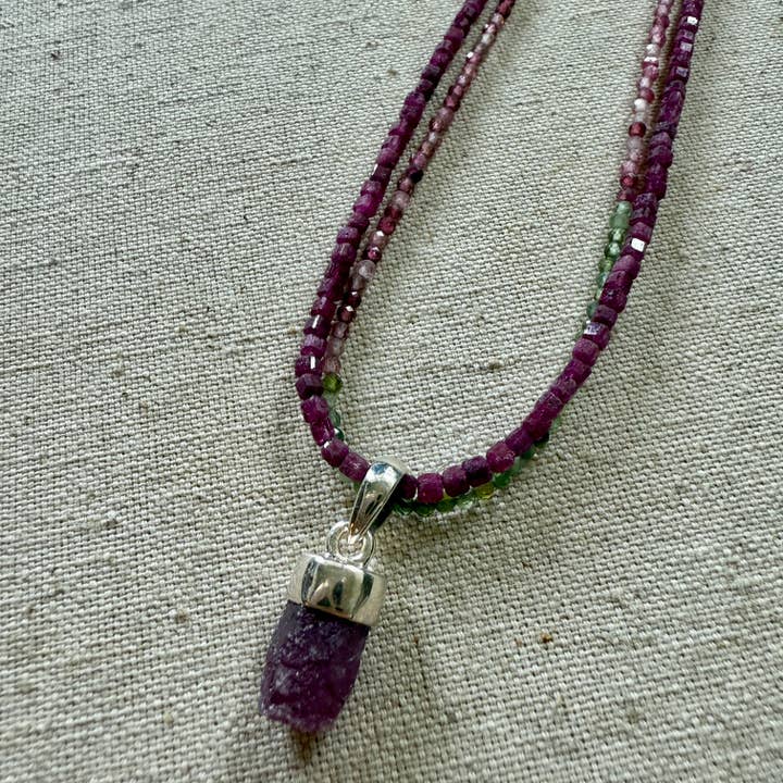 Rubin- und Turmalin-Halskette für den Großhandel von LA DE DA Jewelry
