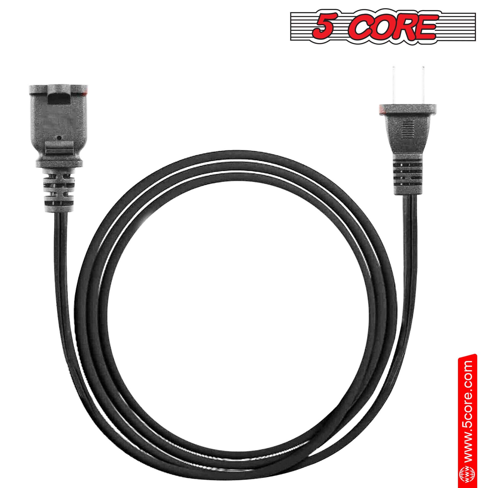 K Cube Inc - Wholesale Speakers - 5Core AC Power Cord 10Ft Male Female 2 Prong Extension Cords12