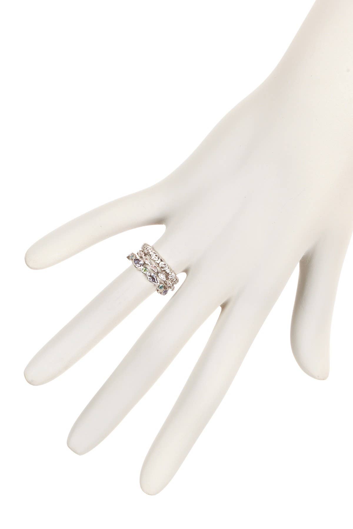 Zoey Simmons - Wholesale Multi-Stone Ring - Silver Stack Ring Set - SF2