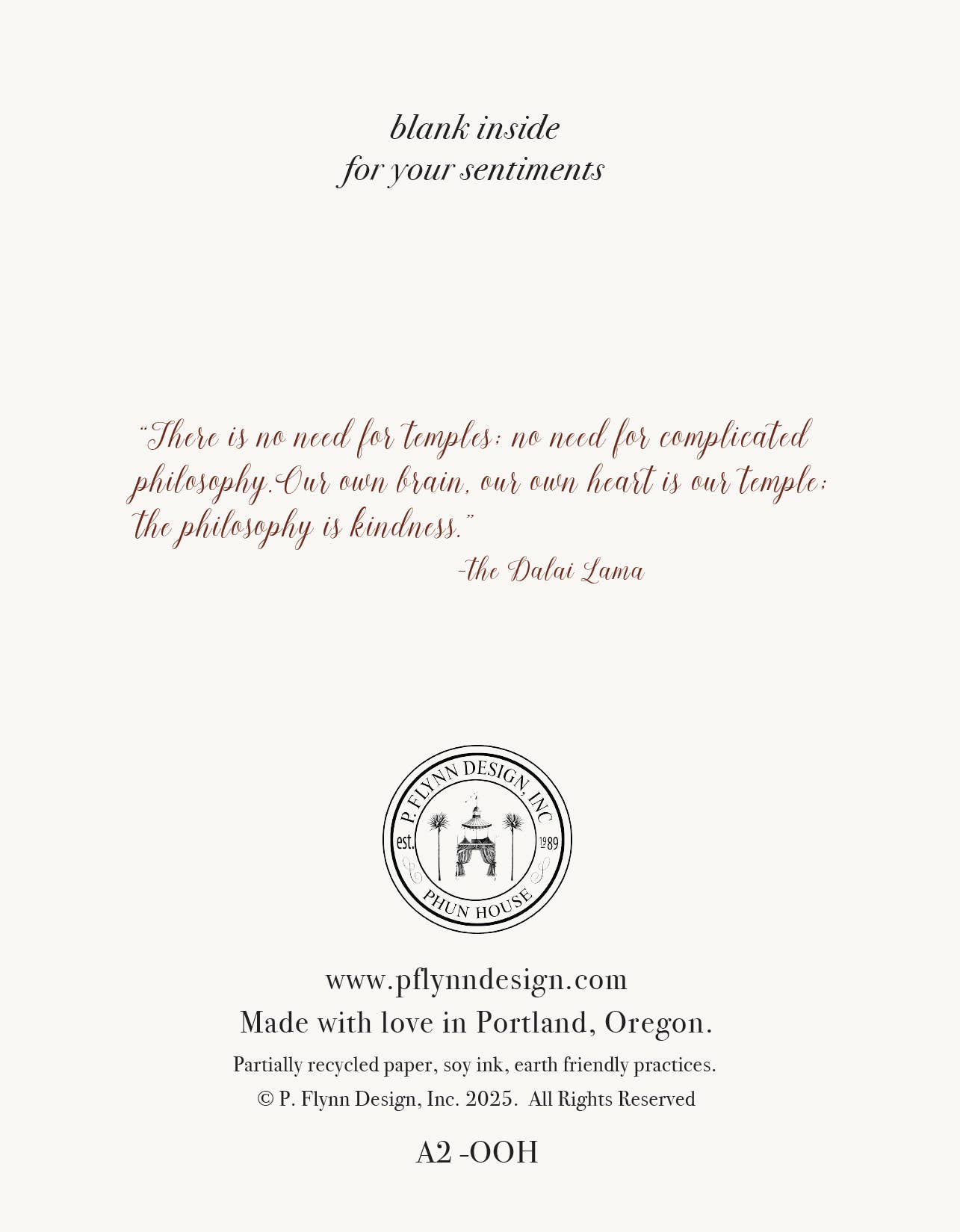 P. Flynn Design / Phun House – wholesale Kärlekskort – "Vårt eget hjärta är vårt tempel"  A2 gratulationskort1