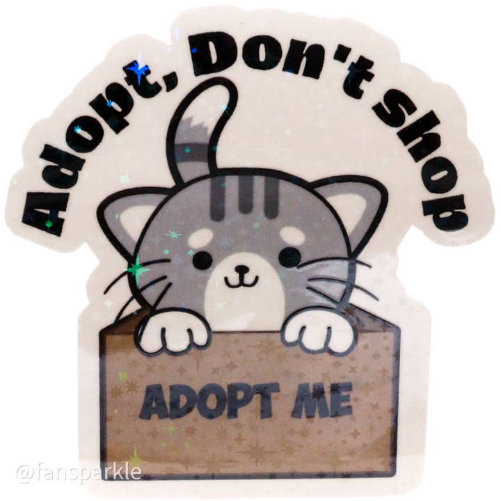 Adopt Don't Shop Sticker for wholesale by Fan Sparkle