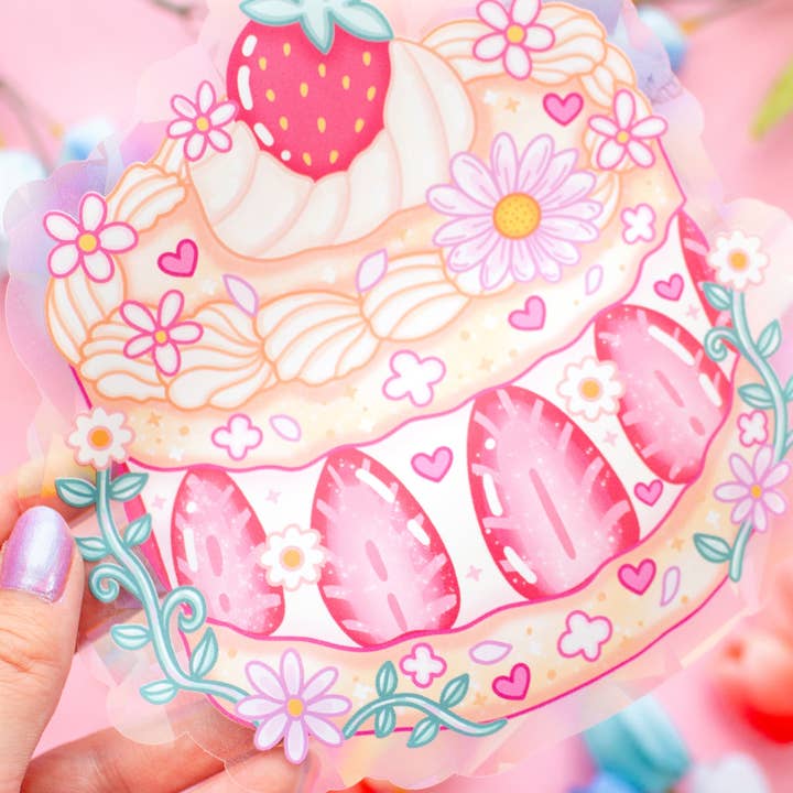 Unicorn Eclipse - Wholesale Suncatcher - Strawberry Cake Suncatcher Sticker3