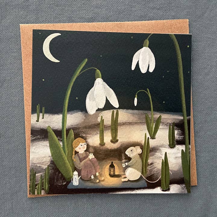 Woken - Wholesale Everyday Greeting Card - Mouse Midnight Tea Party Greeting Card0