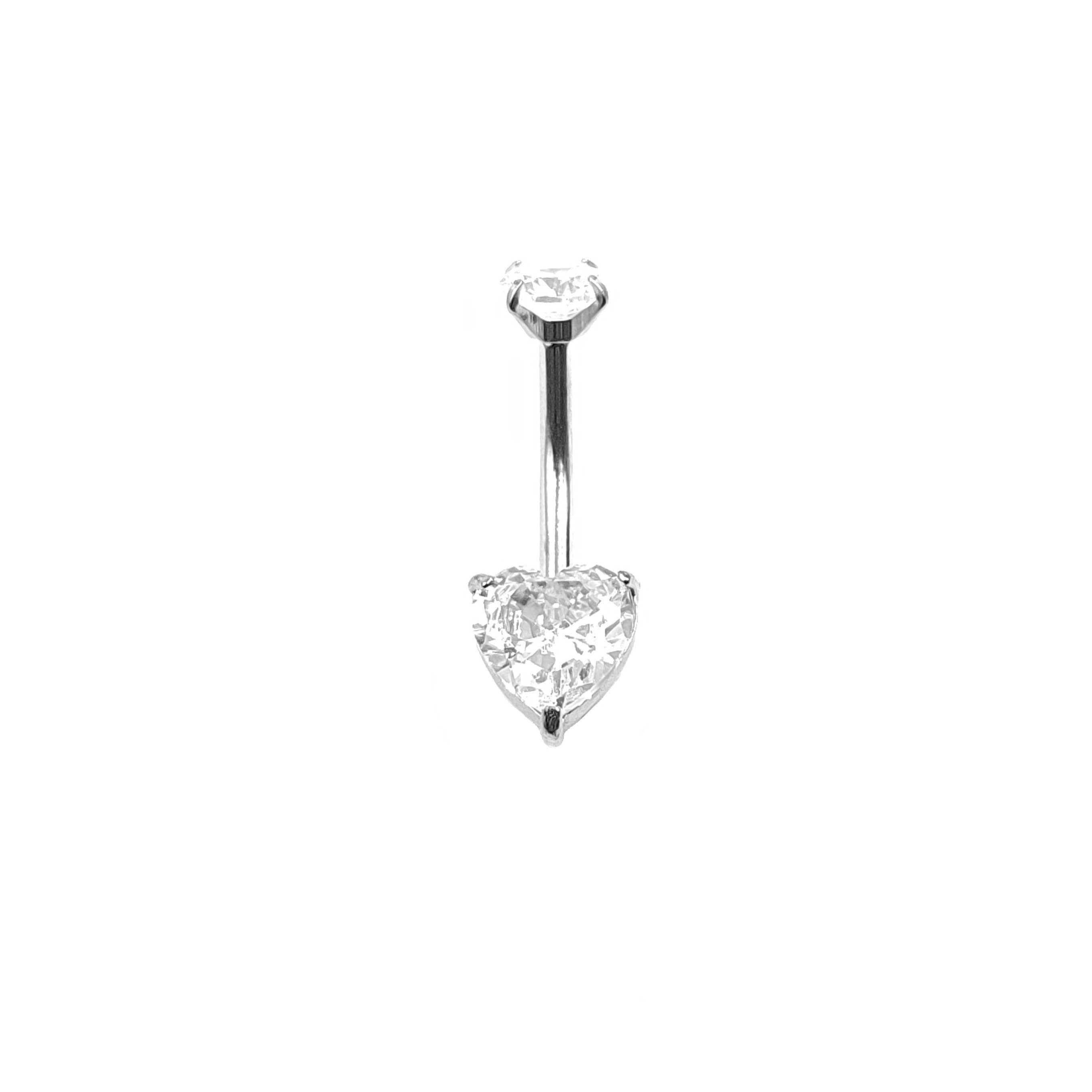 MYLENE ET FELIX - Wholesale Belly Ring - Steel heart belly button piercing0