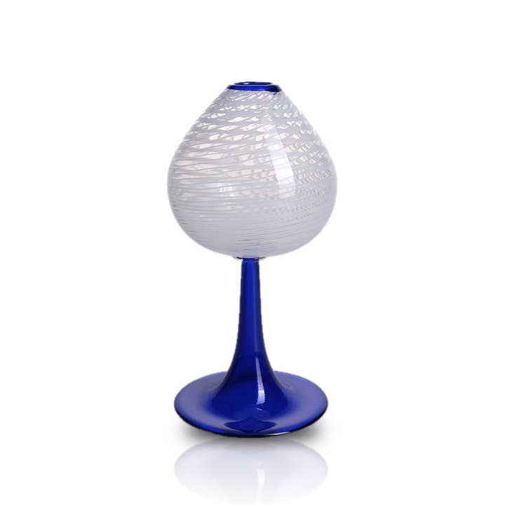 Supporto Blu Neck Hand-Blown Glass Vase for wholesale by MARLETH