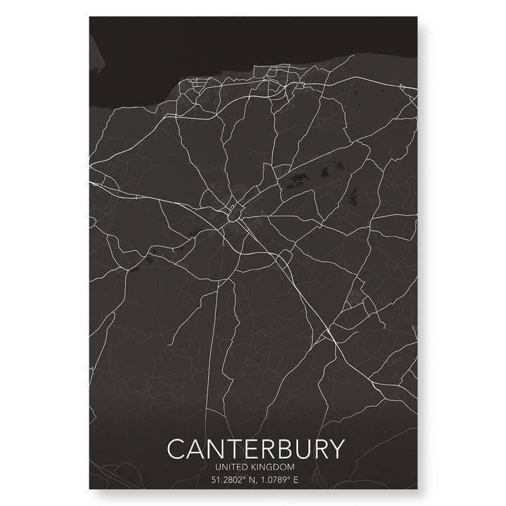 VOLLEDIGE KAART VAN CANTERBURY: Art Print voor wholesale door Ezen Trade