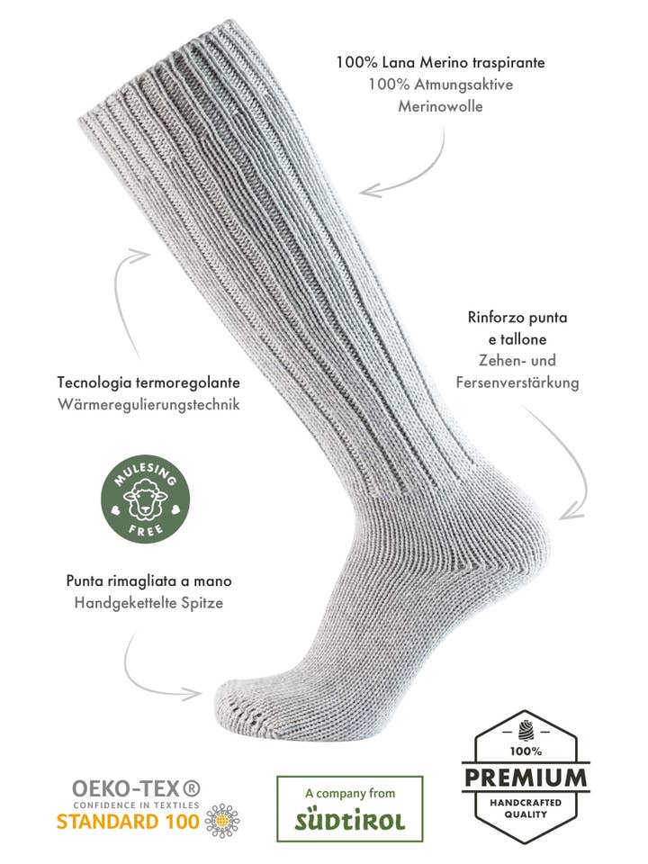 Färg: Grey Pure Merino norska Strumpor - TK404 för wholesale på Faire