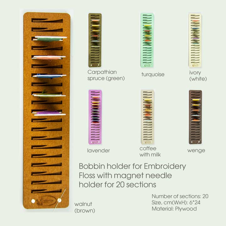 Embroidery craft - Wholesale Embroidery/cross-stitch supplies - Embroidery bobbin holder with magnet and 20 thread slots8
