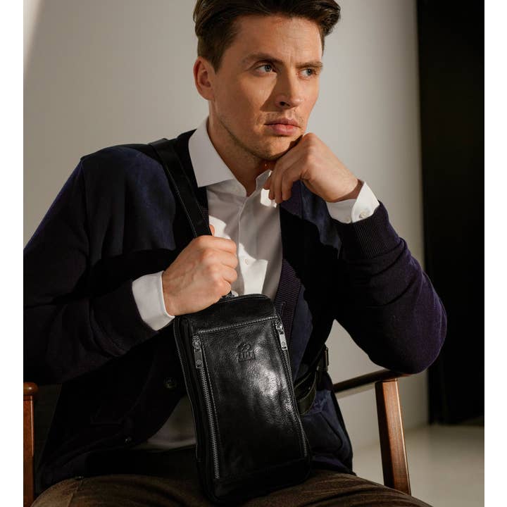 Time Resistance - Wholesale Crossbodytas - Heren - Leren Slingtas Borsttas - Kim13