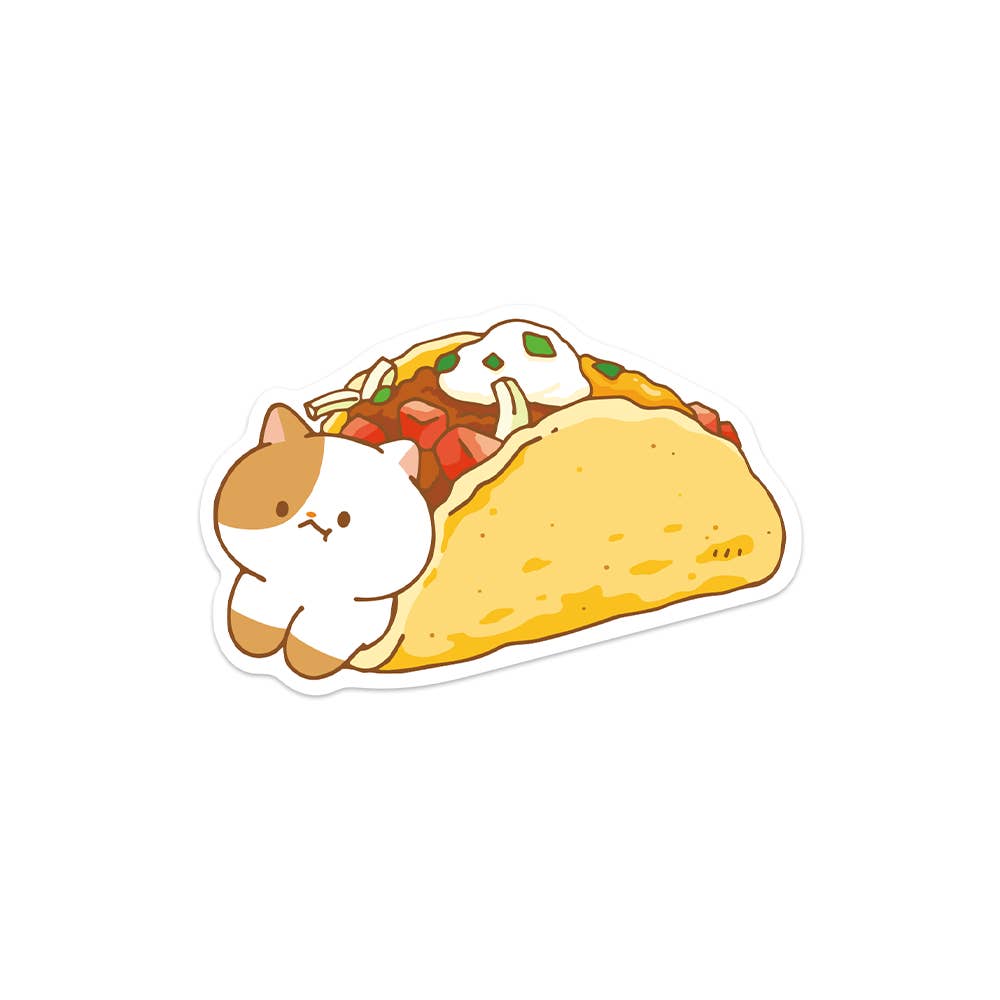 Meowashi Studio - Venta al por mayor Pegatina - Pegatina de vinilo impermeable Taco Cat