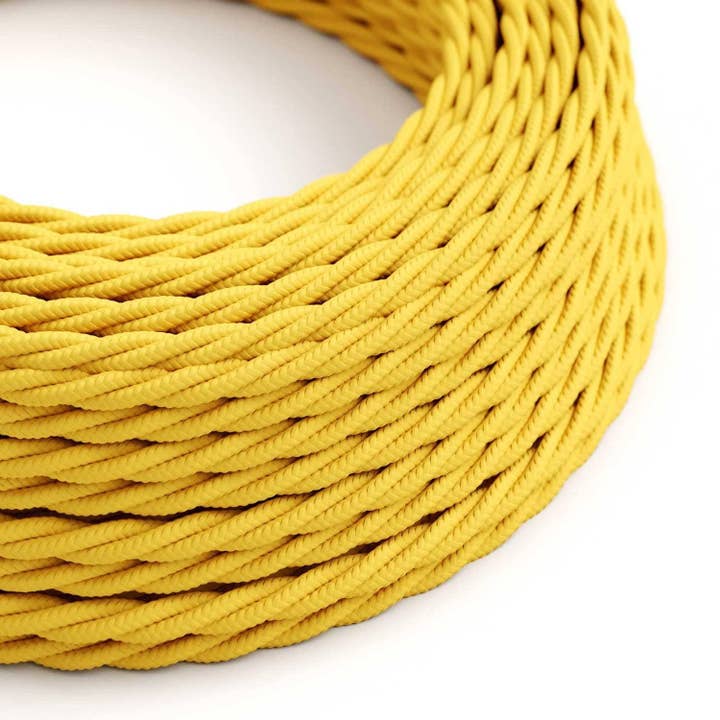 Glossy Corn Yellow Textile Cable - The Original Creative-Cables - TM10 for wholesale by LIGHTINUP S.R.L.