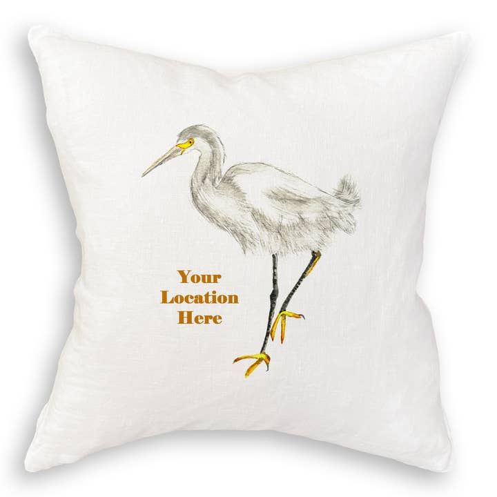 French Graffiti - Wholesale Tea Towel - Egret with Location11