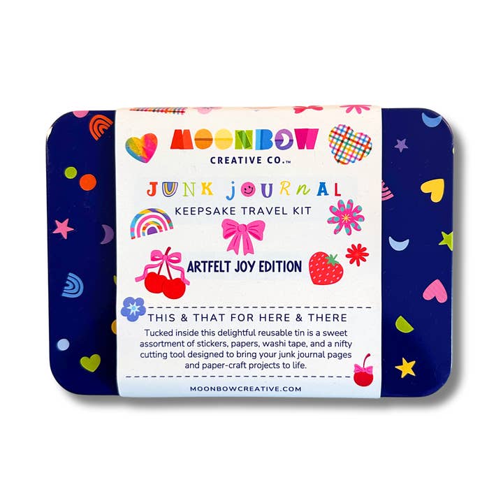 Junk Journal Keepsake Travel Tin Artfelt Joy Edition for wholesale by Moonbow Creative Co.