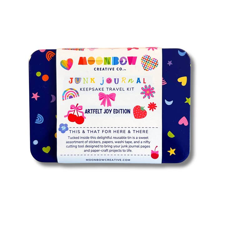 Junk Journal Keepsake Travel Tin Artfelt Joy Edition for wholesale by Moonbow Creative Co.