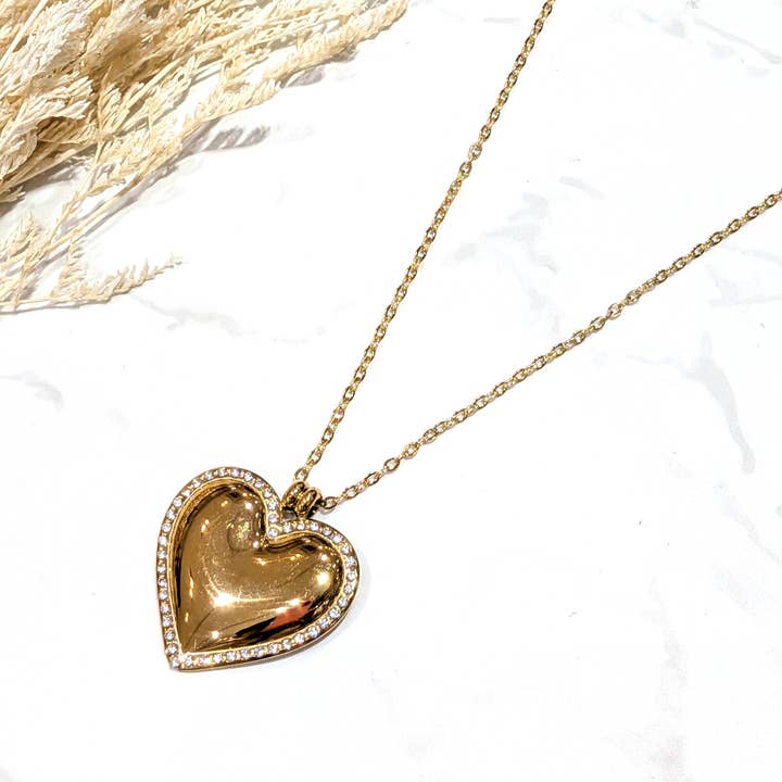 LOLO & YAYA - Vendita all'ingrosso Collana con ciondolo/pendaglio - 44447 Collana cuore in acciaio inossidabile0