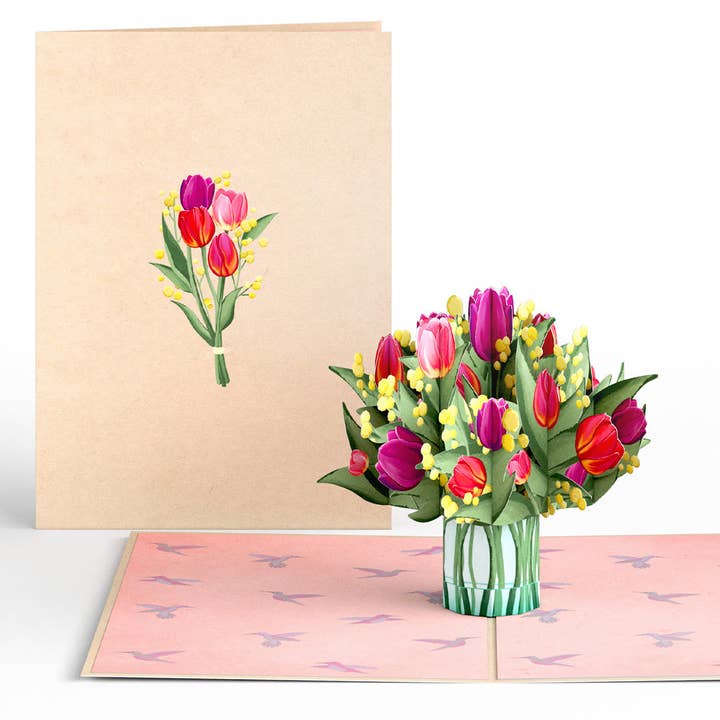 Lovepop Cards - Wholesale Everyday Greeting Card - Cheerful Tulips 5*7 inch Pop-Up Card