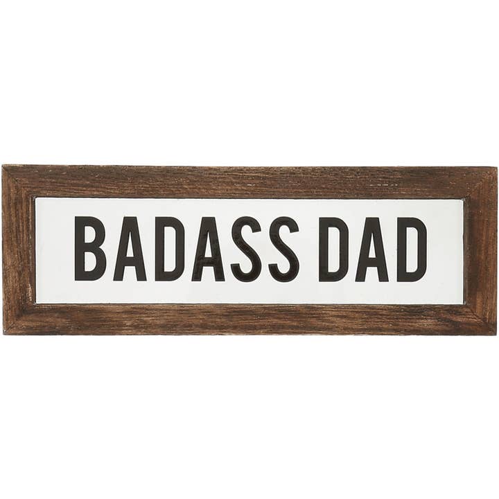 Badass Dad - Placas de vidrio con marco de madera de 6 x 2 pulgadas para venta al por mayor de Pavilion