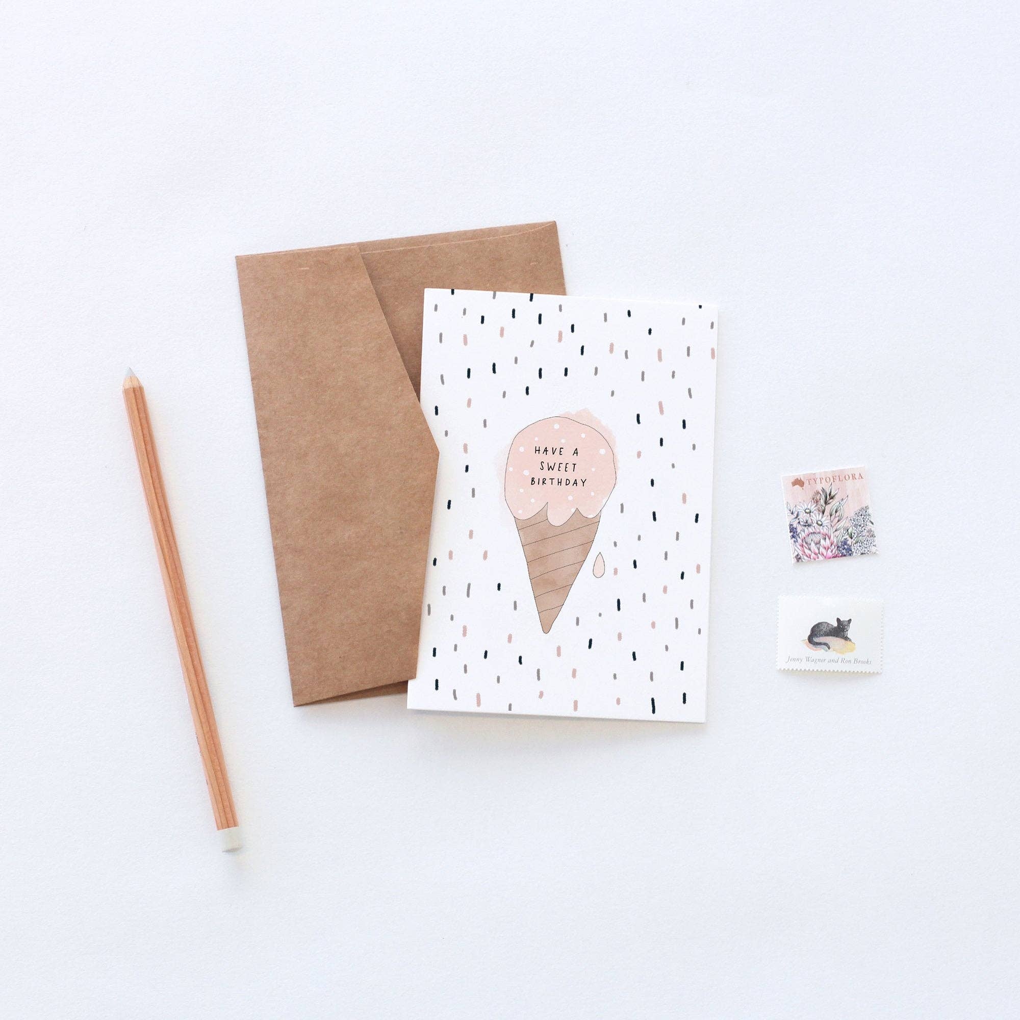 In the Daylight - Wholesale Birthday card - Sweet Birthday Ice Cream Greeting Card3