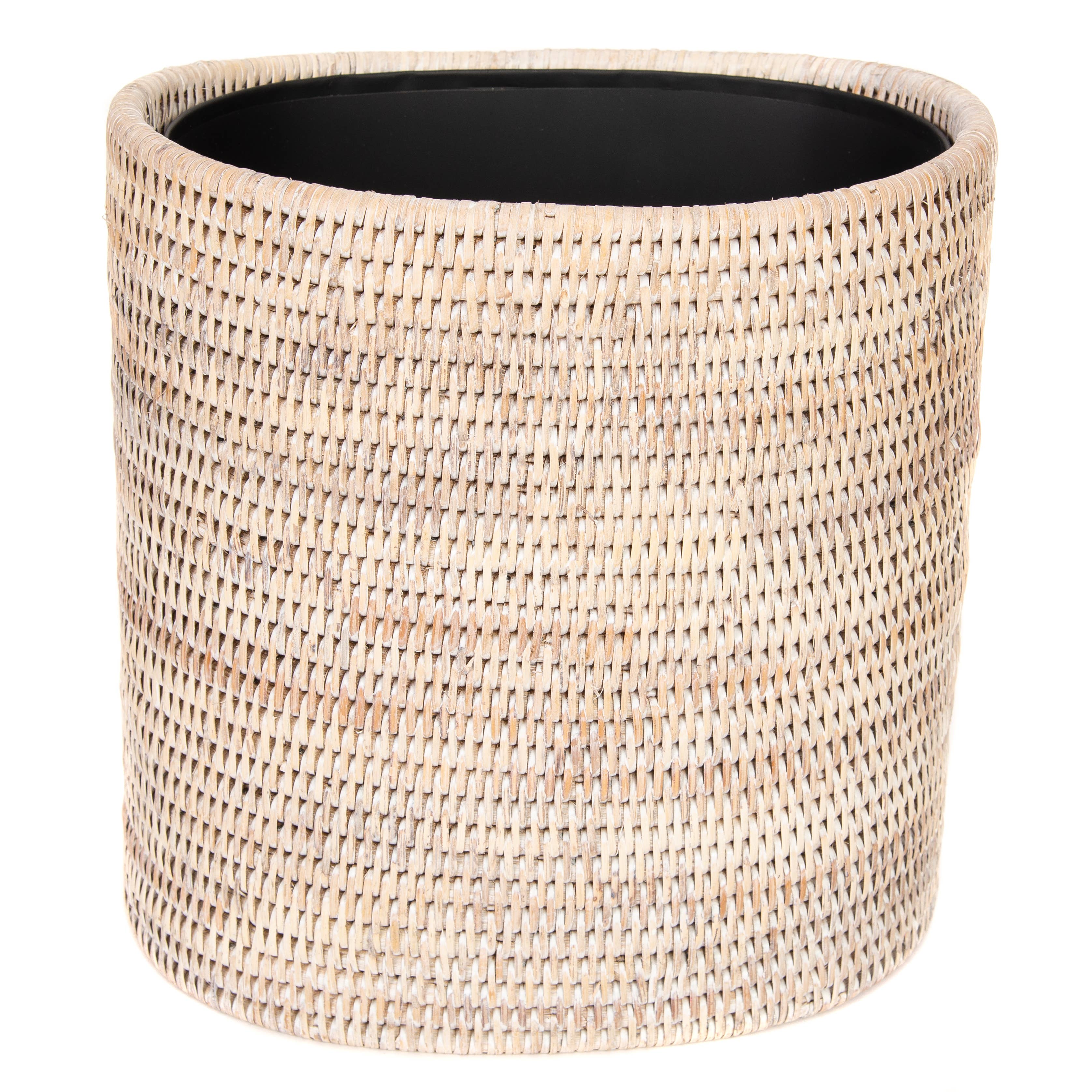 Artifacts Trading Company - Wholesale Trashcan/Trash Bin - Oval Rattan Waste Basket with Metal Liner2
