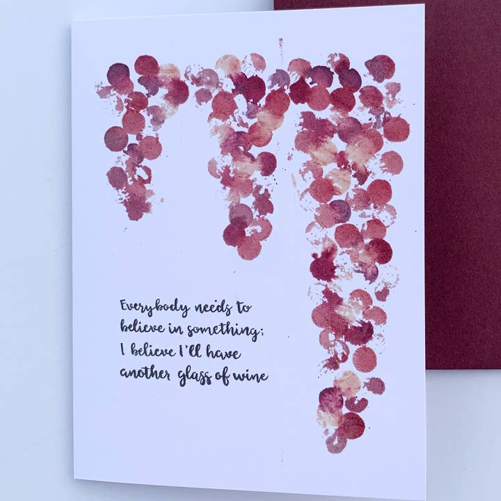 Wine Lover Greeting Card | Glass of Wine for wholesale by Elysia Myers Wine Art