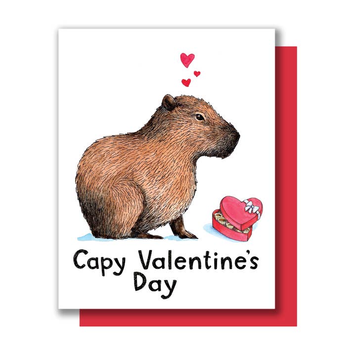 Capy Capibara-kaart voor Valentijnsdag voor wholesale door Paper Wilderness