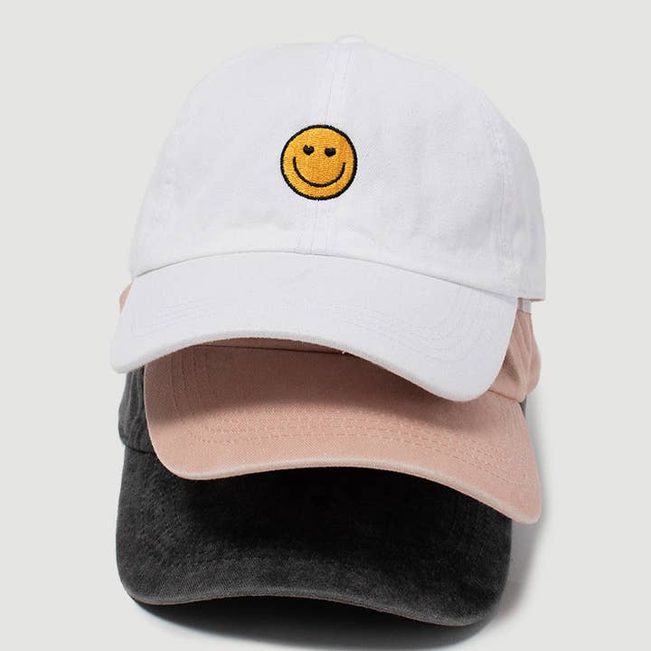 LCAP1523 - HEART eyes emoji embroidered baseball cap for wholesale by David And Young
