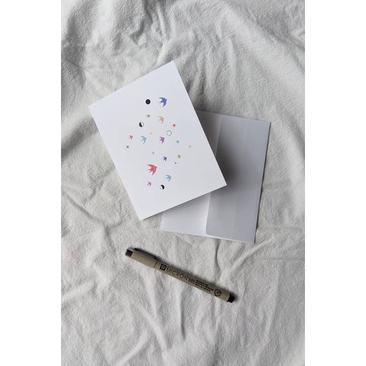 Moth Folk Studio - Wholesale Everyday Greeting Card - "Prismatic Migration" Notecard