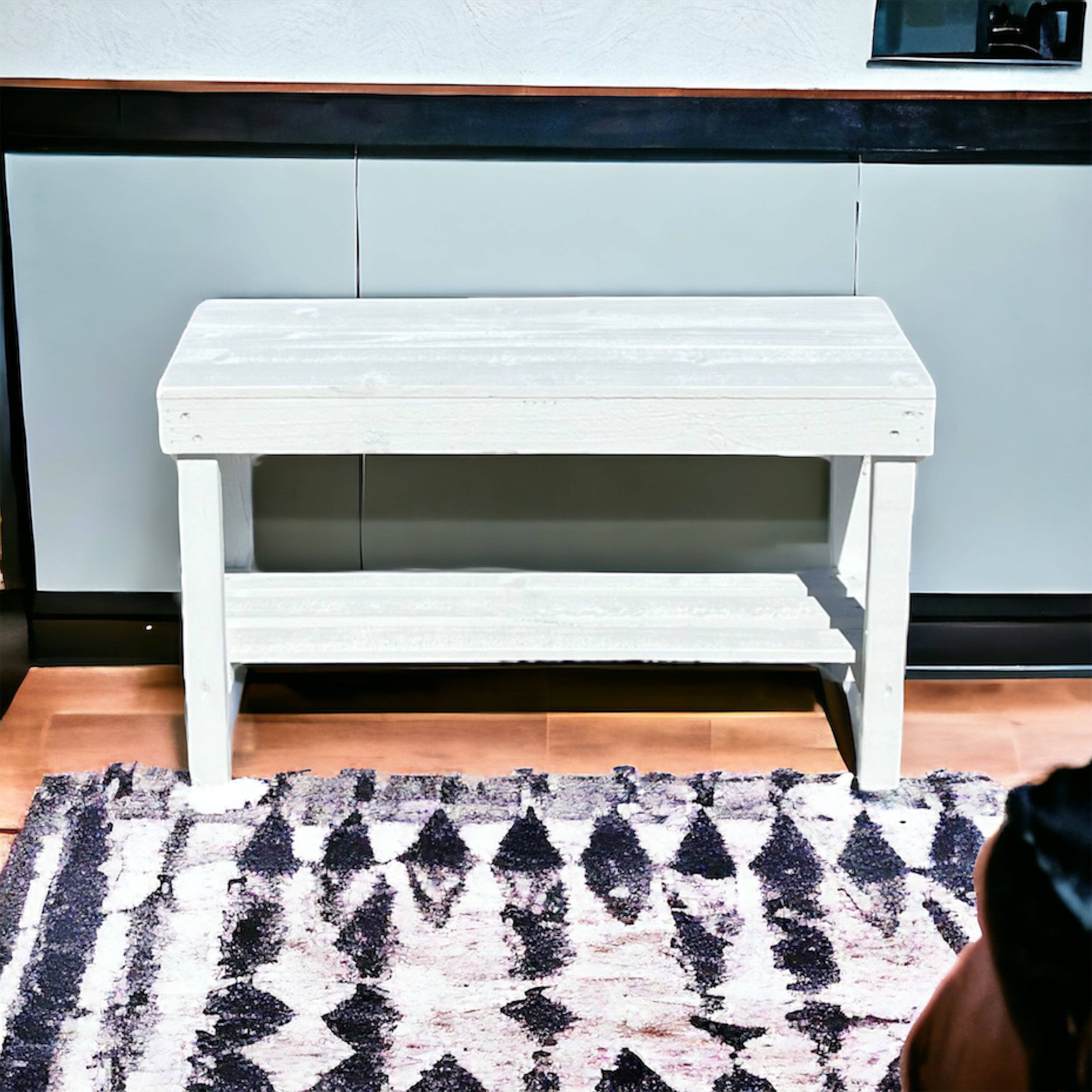 Intrinsic Haven - Vendita all'ingrosso Panche - Panca rustica Farmhouse con una mensola per ingresso1