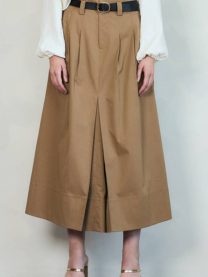 RS4334_A-Line Pleated Utility Midi Skirt for wholesale by DRIPSEN