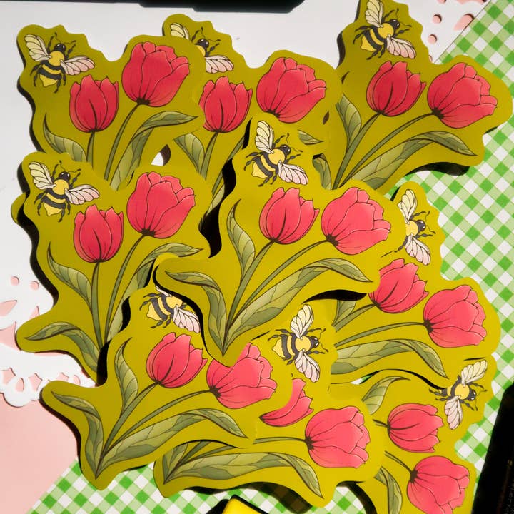 Summertime Flowers Matte Sticker for wholesale by Hello Sourdough