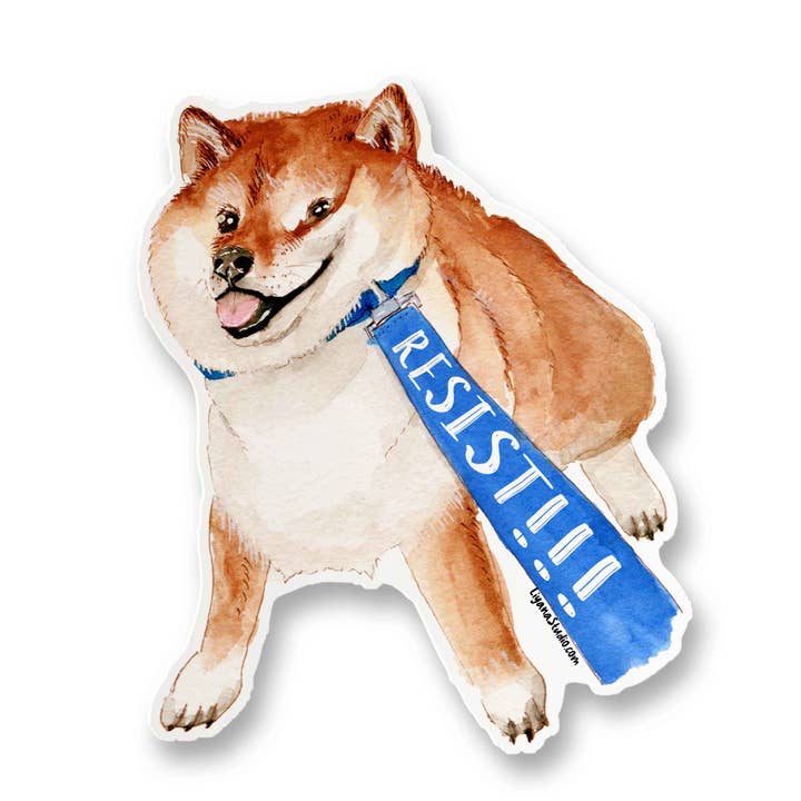 Liyana Studio - Wholesale Sticker - Shiba Inu Dog Resist - Funny Vinyl Sticker1