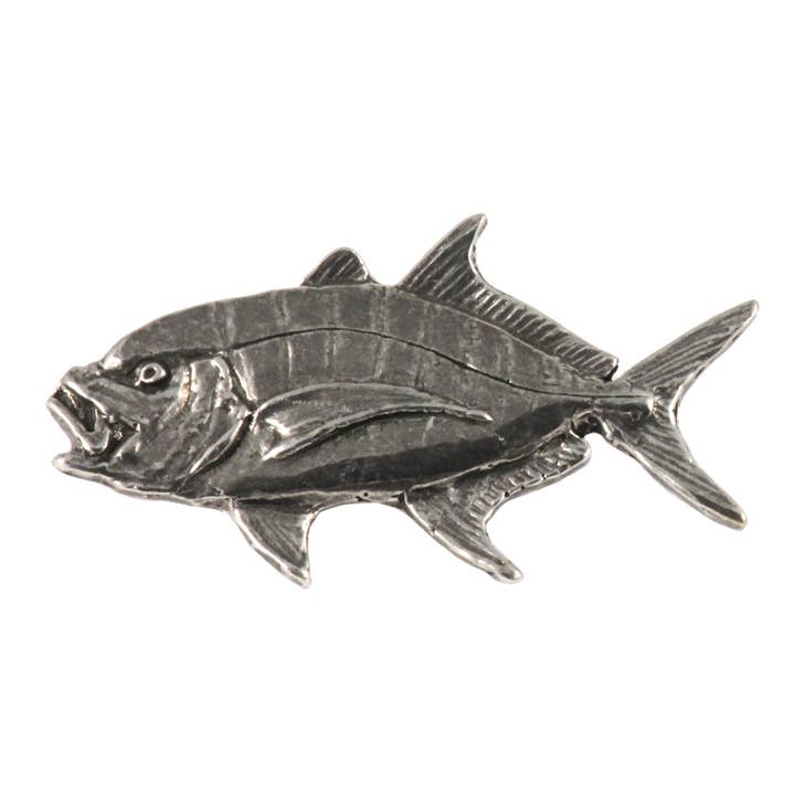 Creative Pewter Designs - Wholesale Lapel Pin/Button - Golden Trevally Fish Pewter Lapel Pin or Magnet S0191